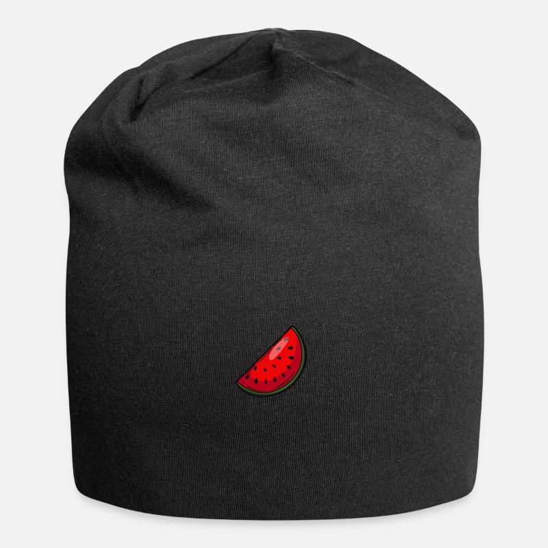 Wassermelone - Jersey-Beanie - Schwarz