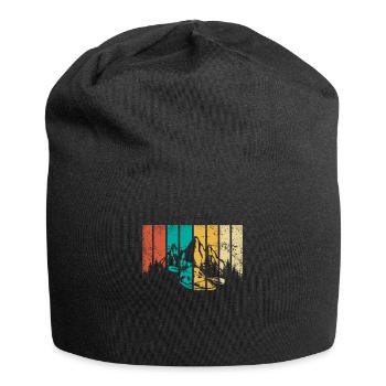 Retro Kajak Kayak Kajaker - Jersey-Beanie - Schwarz - Vorne