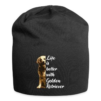 Life is better with Golden Retriever Gift - Jersey Beanie - black - Front