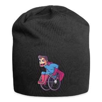 Superheld im Rollstuhl, held rollstuhlfahrer - Jersey-Beanie - Schwarz - Vorne
