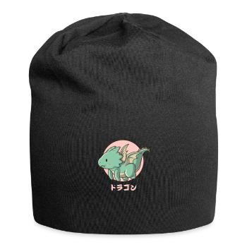 Fliegender Harajuku-Drache - Jersey-Beanie - Schwarz - Vorne