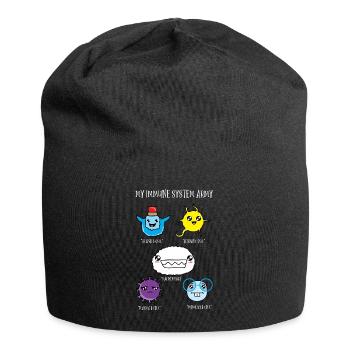 Immunsystem Zellen des Körpers, Biologie - Jersey-Beanie - Schwarz - Vorne