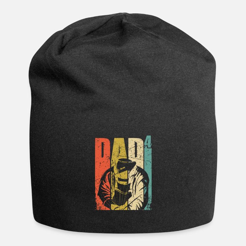 Schweißer Papa Geschenk 4 Kinder Dad hoch 4 - Jersey-Beanie - Schwarz