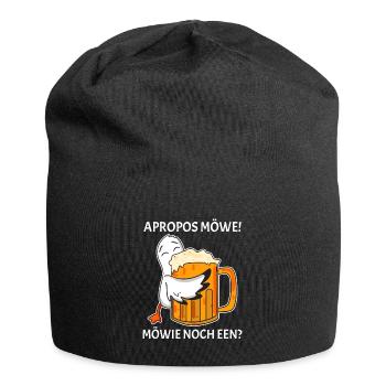 Apropos Möwe Möwie noch een Plattdeutsch Norden - Jersey-Beanie - Schwarz - Vorne