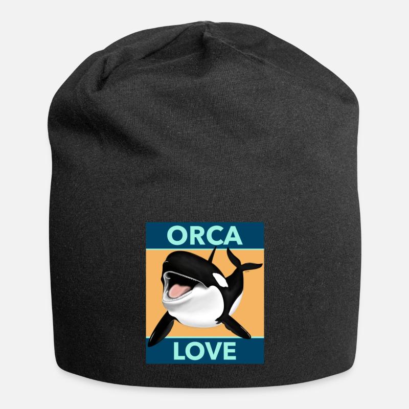 Orca Love Süsses Orca Geschenk T-Shirt - Jersey-Beanie - Schwarz