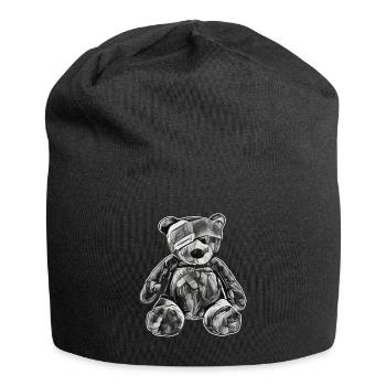 Spielzeug-Teddybär mit Augenklappe - Jersey-Beanie - Schwarz - Vorne