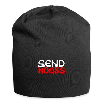 Send Noobs N00B Tryhard Gambler Gamer Bot Gift - Jersey Beanie - black - Front