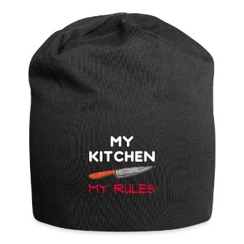 Cooking - Cook - Kitchen - Chef - Jersey Beanie - black - Front