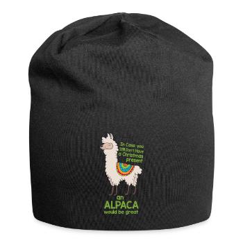 Alpaga de Noël - Cloches de Noël de lama drôle - Bonnet en jersey - noir - Devant