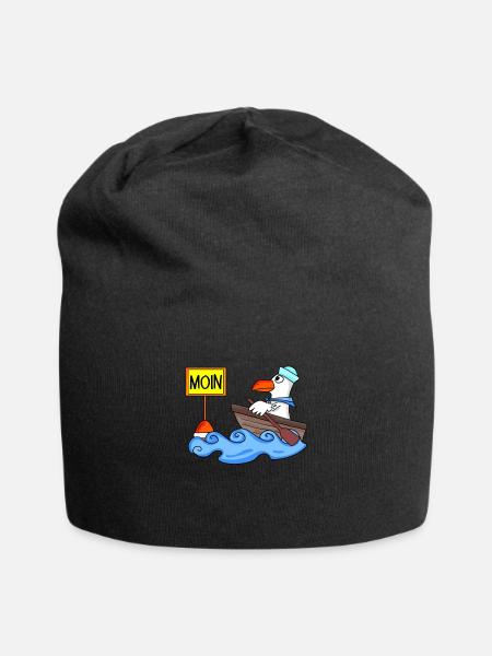 Moin Seemann Möwe Seemöwe Boot - Jersey-Beanie - Schwarz