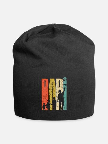 Dad hoch 3 Vater dreifacher Papa Geschenk Maler - Jersey-Beanie - Schwarz