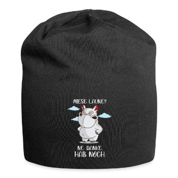 Meckerndes Nilpferd Miese Laune hab noch Nölpferd - Jersey-Beanie - Schwarz - Vorne