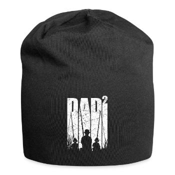 Papa 2 enfants cadeau de pêche double papa - Bonnet en jersey - noir - Devant