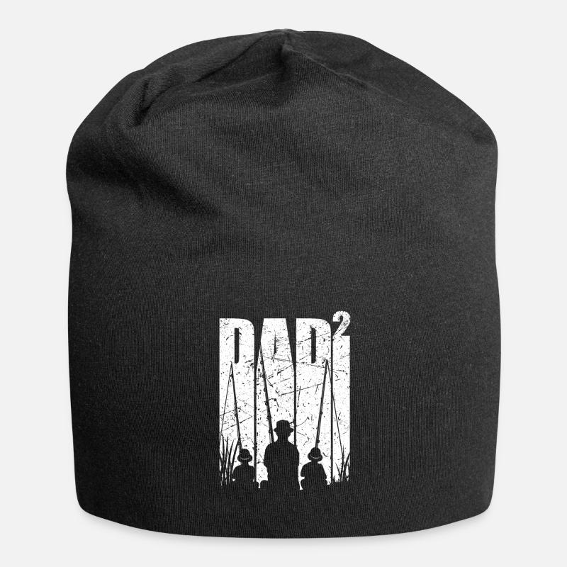 Papa 2 enfants cadeau de pêche double papa - Bonnet en jersey - noir