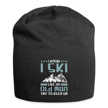 ski old man - Jersey Beanie - black - Front