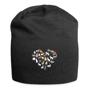 Lapins et lapins cadeau oreille de disquette de lapin - Bonnet en jersey - noir - Devant