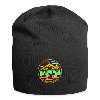 Ich hasse Menschen - Jersey-Beanie - Schwarz - Vorne