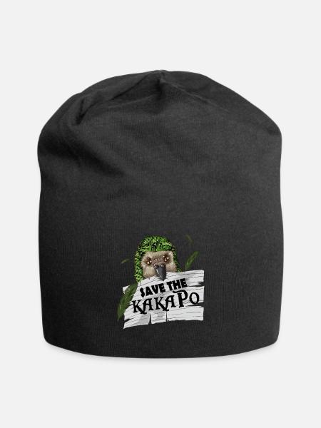 Kakadu Vogel Kakapo tropisch Dschungel Spruch - Jersey-Beanie - Schwarz