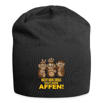 Nicht mein Zirkus nicht meine Affen Zoo Spruch - Jersey-Beanie - Schwarz - Vorne
