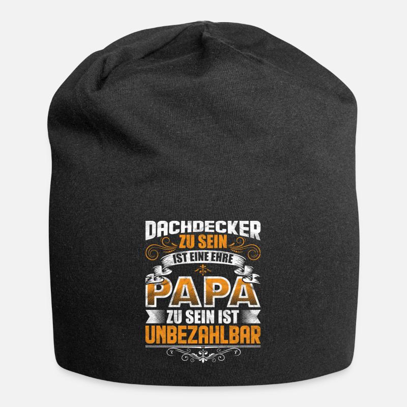 Lustige Dachdecker Papa Vater Geschenkidee - Jersey-Beanie - Schwarz