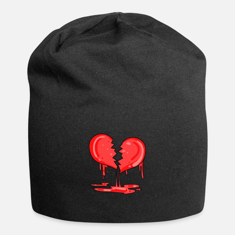 Cœur brisé - Bonnet en jersey - noir
