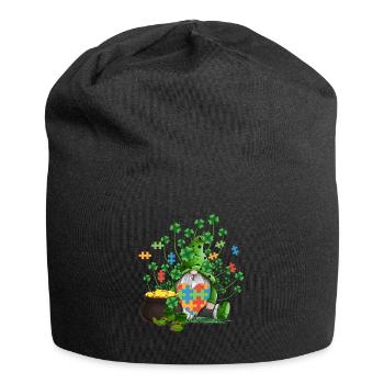 Autism Gnome Irish Gold Coin Pot Puzzle Heart - Jersey-Beanie - Schwarz - Vorne