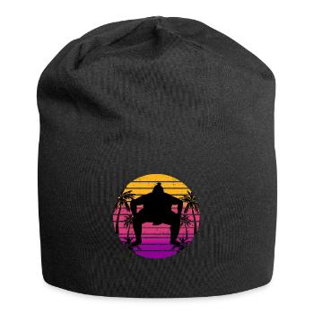 Sumo Wrestler Wrestler Retro Sunset Gift - Jersey Beanie - black - Front
