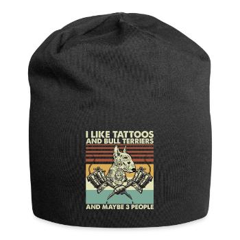 I Like Tattoos Bull Terriers And Maybe 3 People - Bonnet en jersey - noir - Devant