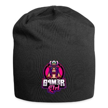 Gamer Girl Lustiges Esport Team Label Logo - Jersey-Beanie - Schwarz - Vorne