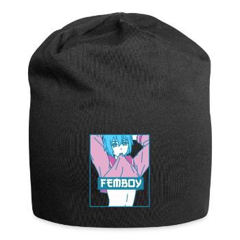 Femboy Aesthetic Pastel Yaoi Anime Boy Geschenk - Jersey-Beanie - Schwarz - Vorne