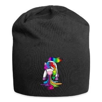 Licorne vomit créatures mythiques arc-en-ciel - Bonnet en jersey - noir - Devant