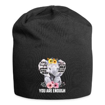 Elephant You Are Enough - Jersey Beanie - black - Front