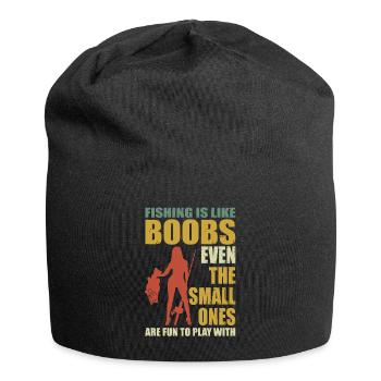 Pêche Is Like Boobs Even The Small Ones - Bonnet en jersey - noir - Devant