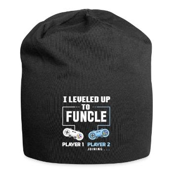 I Level Up To Funcle Funny Uncle Gaming Gift - Jersey Beanie - black - Front