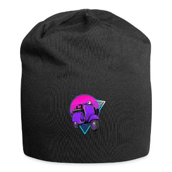 Retro Scooter Mofa Moped Vintage Roller - Jersey Beanie - black - Front