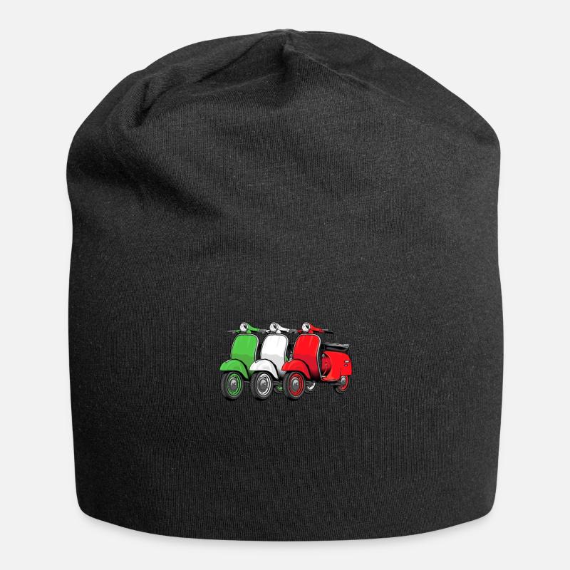 Motorroller Mofa Moped Roller - Jersey-Beanie - Schwarz