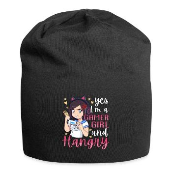 Yes I'm A Gamer Girl Hangry Angry Anime Hungry - Jersey-Beanie - Schwarz - Vorne