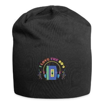 Retro 80s Era Vintage Eighties 80s - Jersey Beanie - black - Front