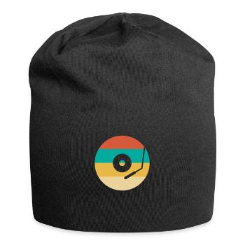 Rétro Vinyle Collectionneur de disques - Bonnet en jersey - noir - Devant