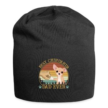 Best Chihuahua Dad Ever Vintage Retro Sunset - Jersey-Beanie - Schwarz - Vorne
