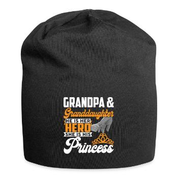 Grandpa & Granddaughter Her Hero His Princess - Jersey-Beanie - Schwarz - Vorne