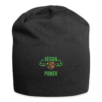 Végétaliens végétaliennes légumes Végétalien - Bonnet en jersey - noir - Devant