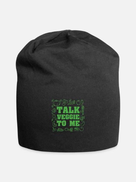 Veggie Gemüse Vegetarisch Vegetarier - Jersey-Beanie - Schwarz