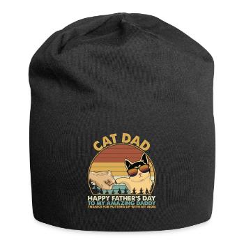 Cat Dad Fist Bump Vintage Fathers Day - Bonnet en jersey - noir - Devant