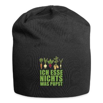 Veggie Gemüse Vegetarisch Vegetarier - Jersey-Beanie - Schwarz - Vorne