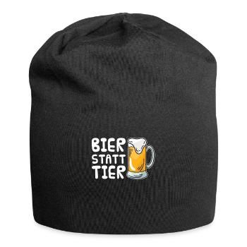Veggie Gemüse Vegetarisch Vegetarier - Jersey-Beanie - Schwarz - Vorne