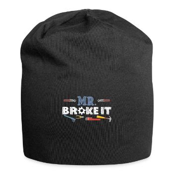 Mr Broke It Kid Fathers Day Gift - Jersey-Beanie - Schwarz - Vorne