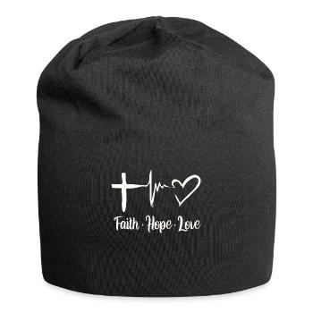 Verse biblique, Dieu chrétien, prière - Bonnet en jersey - noir - Devant