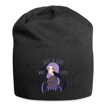 Anime Just A Girl Who Loves Crows Otaku Rabe Weeb - Jersey-Beanie - Schwarz - Vorne