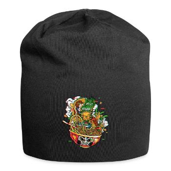 Dragon De Ramen Dans Daruma Bowl Vaporwave Kanagawa - Bonnet en jersey - noir - Devant